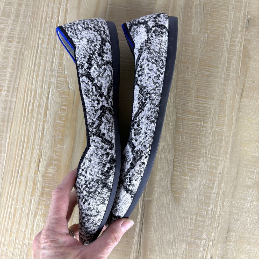 Rothys The Point Grey Python Snake Print Pointed … - image 4